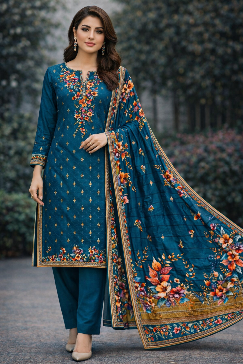 New 2026 Alkaram Digital Printed Cotton Lawn 3piece Suit – 10 Colors | Premium Summer Collection
